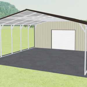 26x46 Vertical Roof Utility Carport view 1