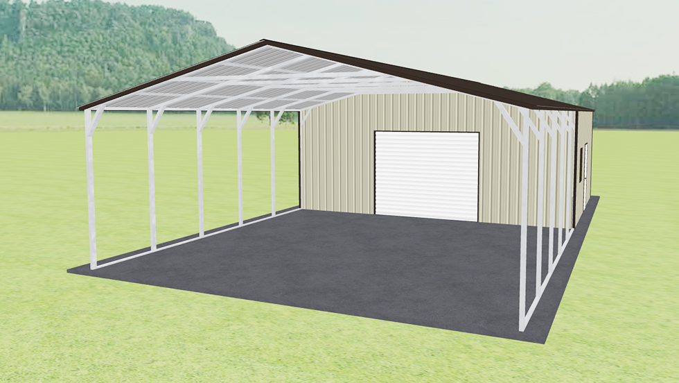 26x46 Vertical Roof Utility Carport