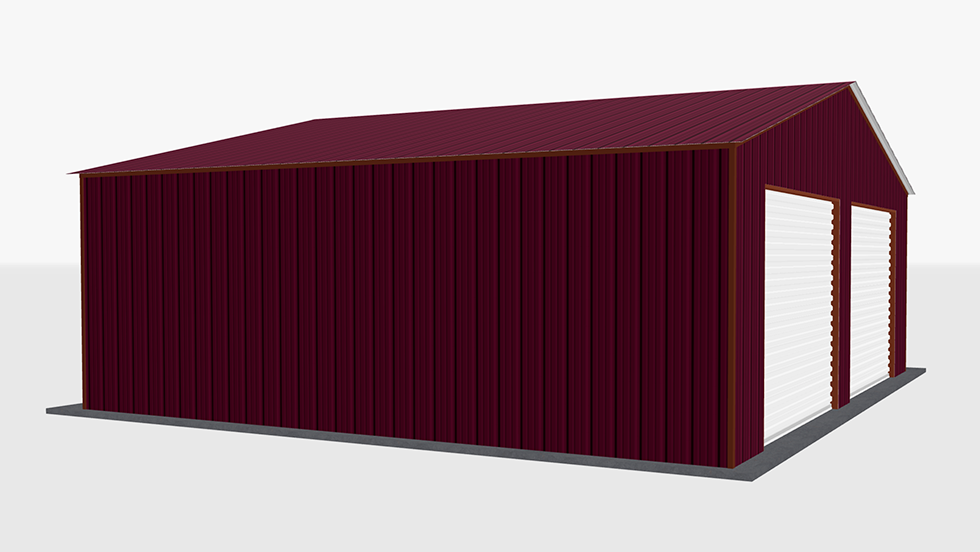 All Vertical Style 28x25' Metal Garage with 140 MPH/30 PSF certification. This 28' wide and 25' long all vertical style garage has vertically enclosed walls with roll-up door(s). This carport garage building is built with 2.5" 14 Gauge Galvanized Tubing.