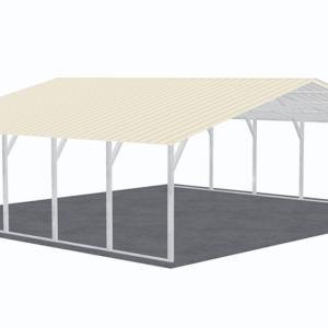 28x26 Vertical Roof Carport view 1