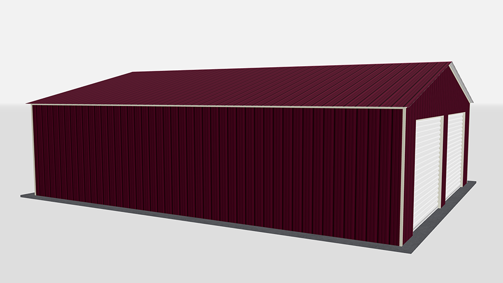 All Vertical Style 28x35' Metal Garage with 140 MPH/30 PSF certification. This 28' wide and 35' long all vertical style garage has vertically enclosed walls with roll-up door(s). This carport garage building is built with 2.5" 14 Gauge Galvanized Tubing.