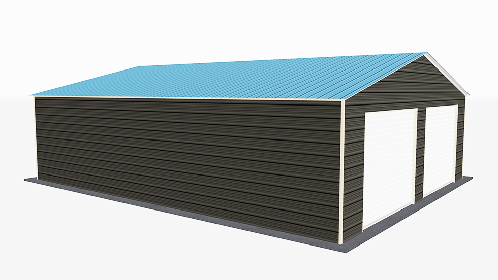 Residential Style 28x35' Metal Garage with 140 MPH/30 PSF certification. This 28' wide and 35' long Residential style garage has enclosed walls with roll-up door(s). This carport garage building is built with 2.5" 14 Gauge Galvanized Tubing.