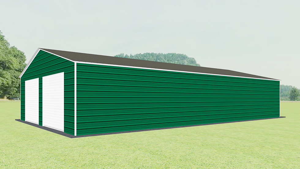 Residential Style 30x50' Metal Garage with 140 MPH/30 PSF certification. This 30' wide and 50' long Residential style garage has enclosed walls with roll-up door(s). This carport garage building is built with 2.5" 14 Gauge Galvanized Tubing.