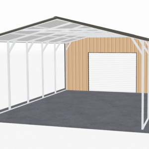 20x51 Vertical Roof Utility Carport view 2