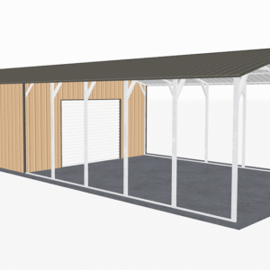 20x51 Vertical Roof Utility Carport view 1