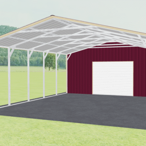 24x46 Vertical Roof Utility Carport view 2