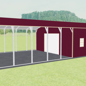 24x46 Vertical Roof Utility Carport view 1