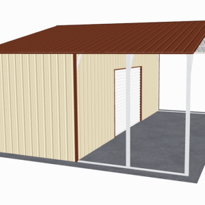 28x21 Vertical Roof Utility Carport view 3