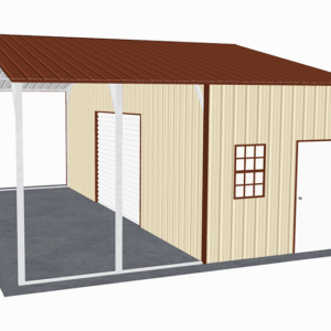 28x21 Vertical Roof Utility Carport view 1