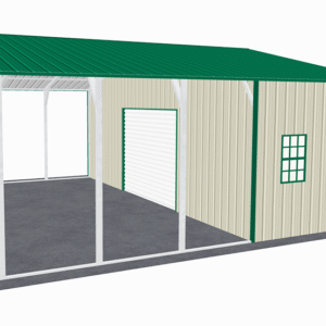 28x25 Vertical Roof Utility Carport view 1