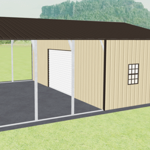 28x31 Vertical Roof Utility Carport view 1