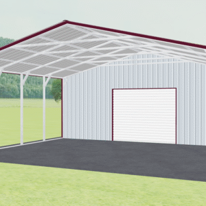 28x36 Vertical Roof Utility Carport view 2