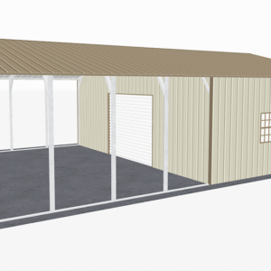 28x41 Vertical Roof Utility Carport view 1