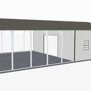 28x46 Vertical Roof Utility Carport view 1
