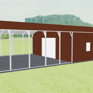 28x51 Vertical Roof Utility Carport view 1