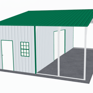30x21 Vertical Roof Utility Carport view 1