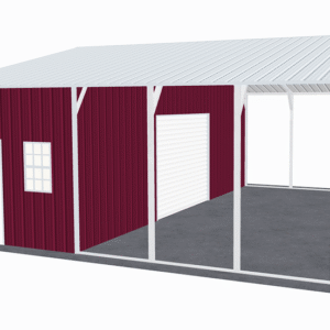 30x26 Vertical Roof Utility Carport view 1