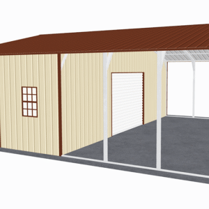 30x31 Vertical Roof Utility Carport view 1