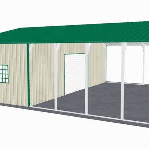 30x36 Vertical Roof Utility Carport view 1