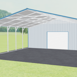 30x46 Vertical Roof Utility Carport view 2