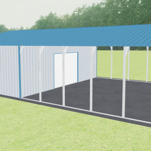 30x46 Vertical Roof Utility Carport view 1