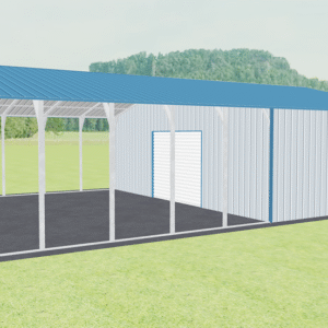 30x46 Vertical Roof Utility Carport view 4