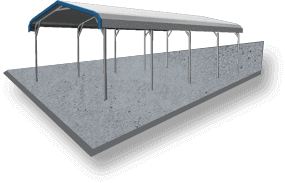 18x20 A-Frame Roof Carport Concrete
