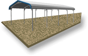 18x20 A-Frame Roof Carport Ground